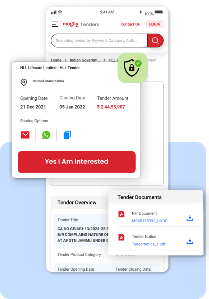 TenderShark App - Tender Details with Document
        and Improved Security